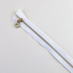 Zip métal doré blanc