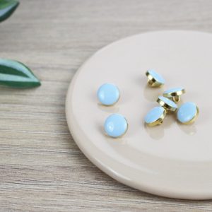 Bouton Elegant – bleu céleste et doré